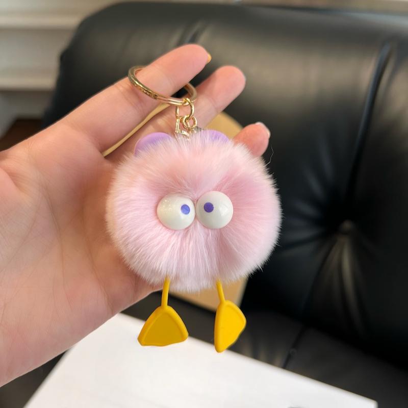 Uroczy Królik Rex Pióro Kaczka Mała Kulka Włosów Brelok do Kluczy Samochodowych Zawieszka Ins Celebryta Internetowa Pluszowa Zawieszka do Torby na Książki Prezent