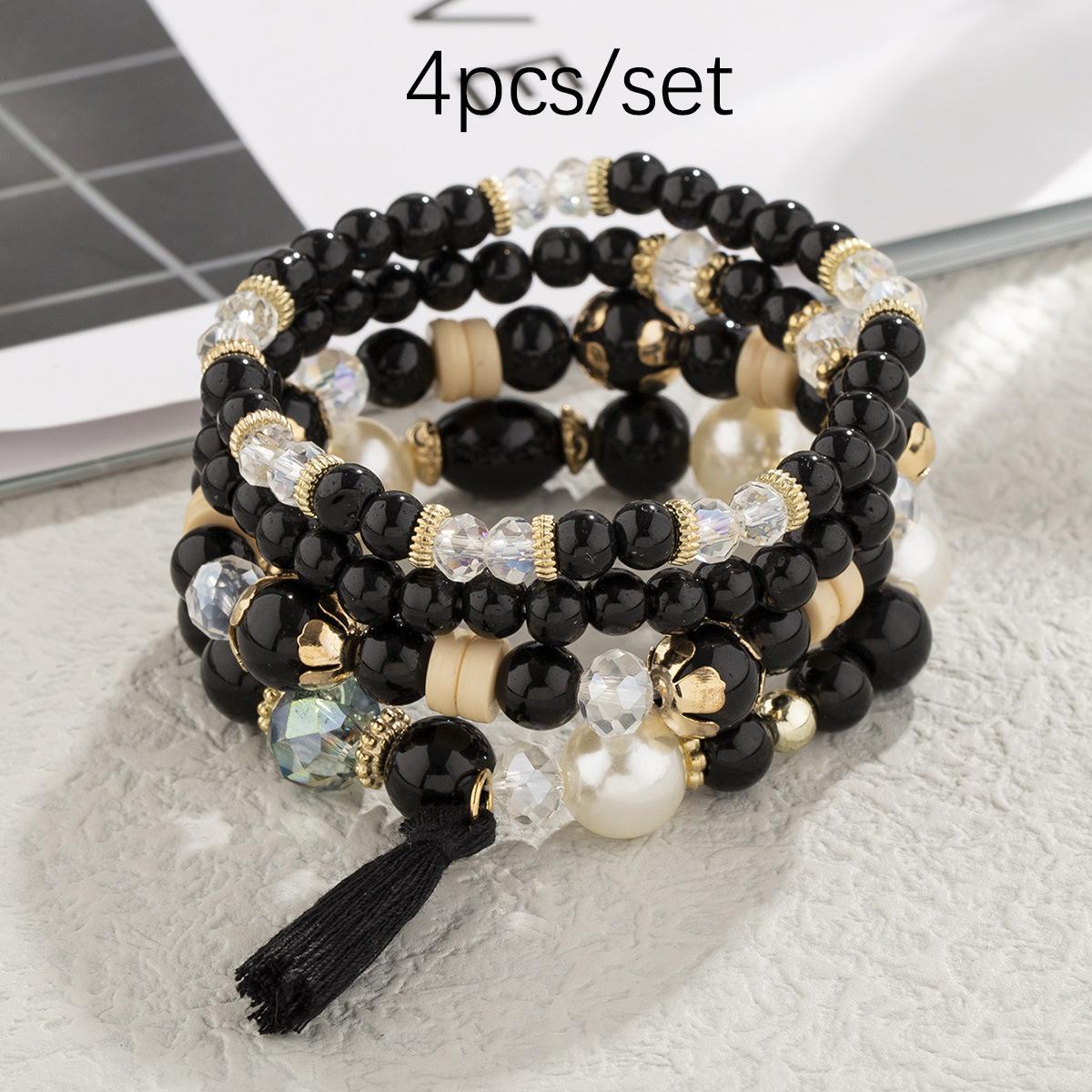 JYL TS Bracelet Personalized  Engraved Style Enhances Individuality And Luck Black бледный золота