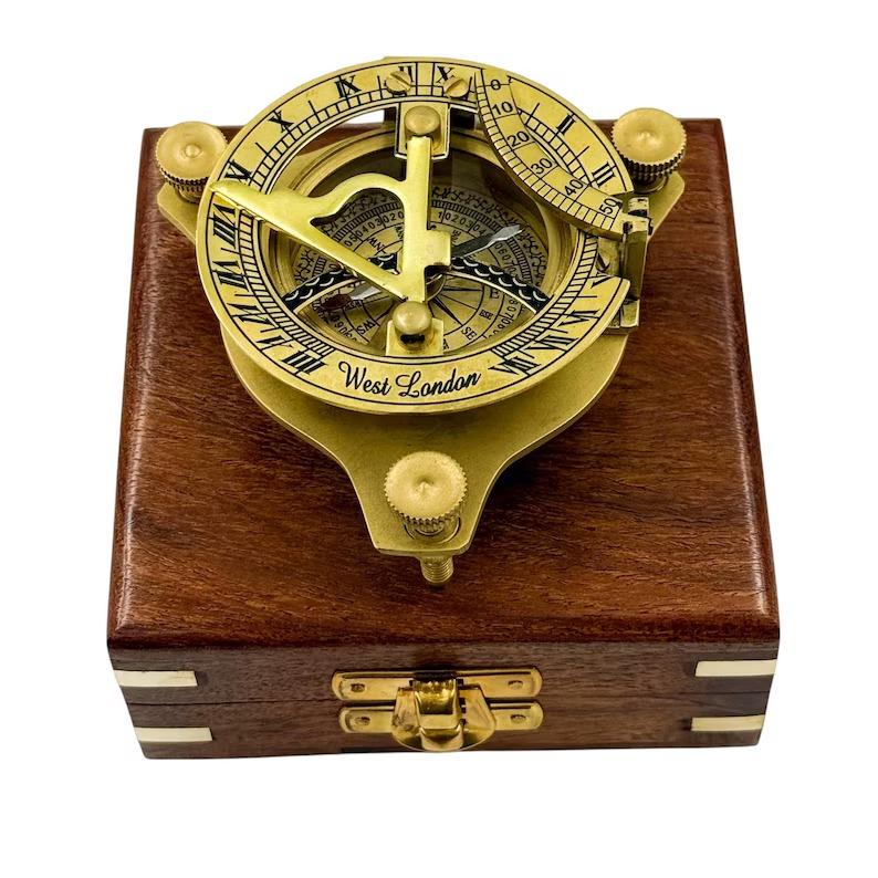 Personalised 3-inch Working Sundial Compass for Birthday |Engraved Sundial Birthday Gift for Him,Custom Birthday Sundial Compass for Husband