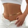 Simple Double-Layer Metal Snake Bone Chain Waist Chain, Sexy Beach Cross Fringed Body Chain