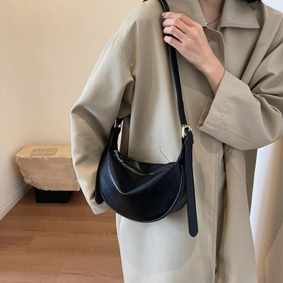 Trendy Dumpling Shoulder Bags for Women Simple PU Leather Crossbody Bags Versatile Ladies Large Capacity Handbags Purses