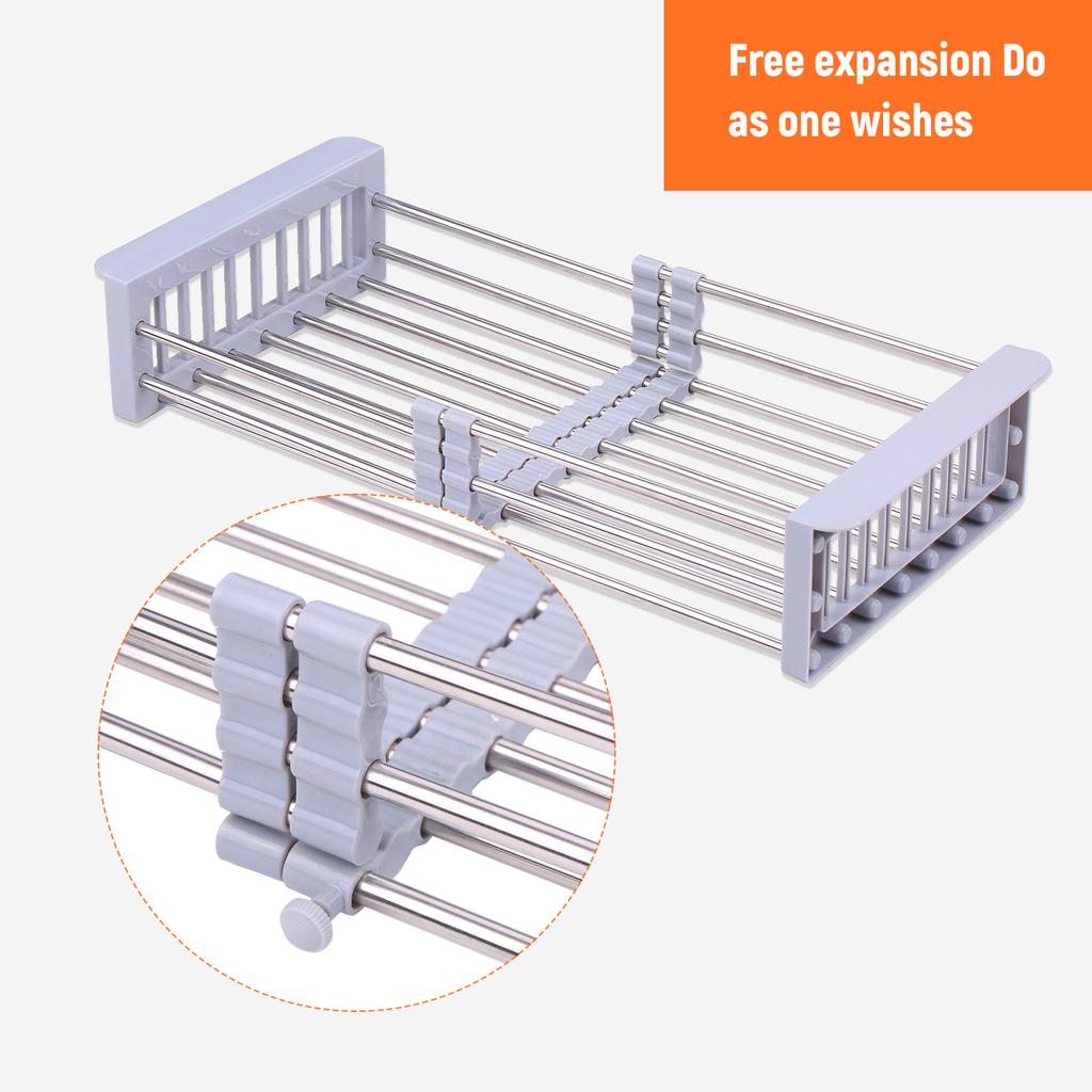 Dish Drying Rack Over Sink Drying Vegetable Holder Stainless Steel Fruit Washing Drainer