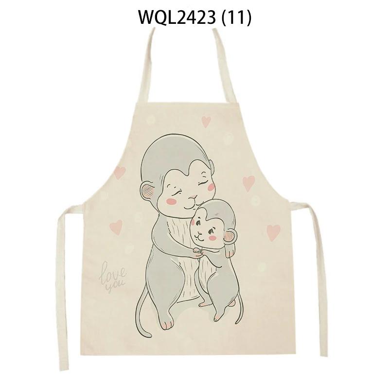 Animal Elephant Monkey Kitchen Aprons Linen Aprons Home Cooking Baking Accessories Aprons Kitchen Accessories Delantal Cocina