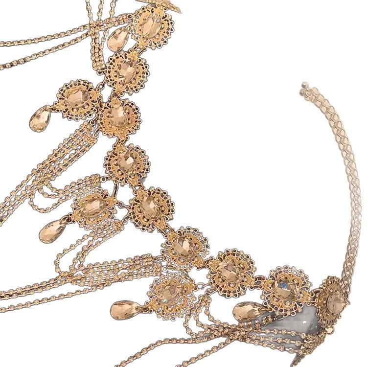 Super Flash Diamond Fringed Necklace Light Luxury Niche High-end Collar Dress Accessories Dinner Collarbone Chain Neck Chain Female Tide