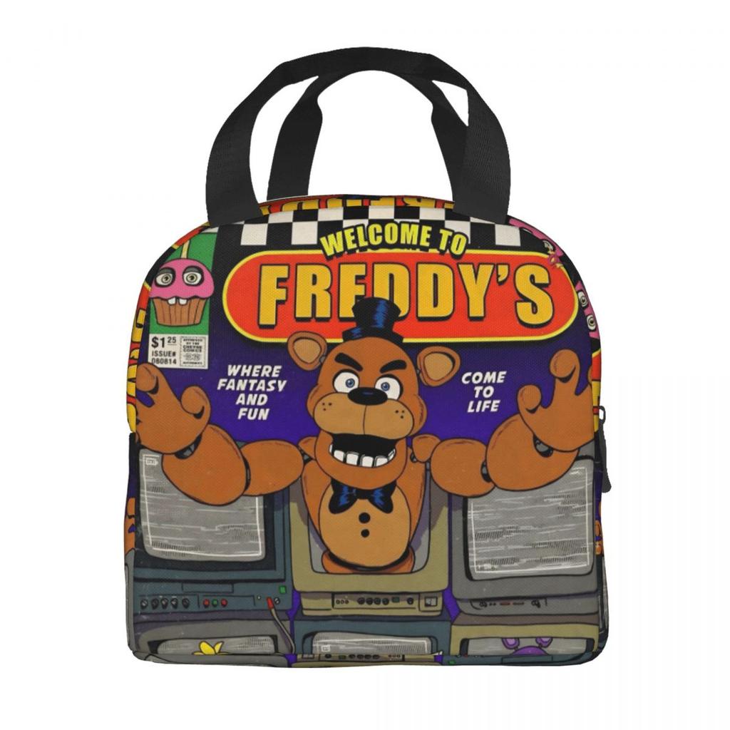 FNAF At Freddys Thermal Insulated Lunch Bag for School Portable Food Bag Thermal Cooler Food Box