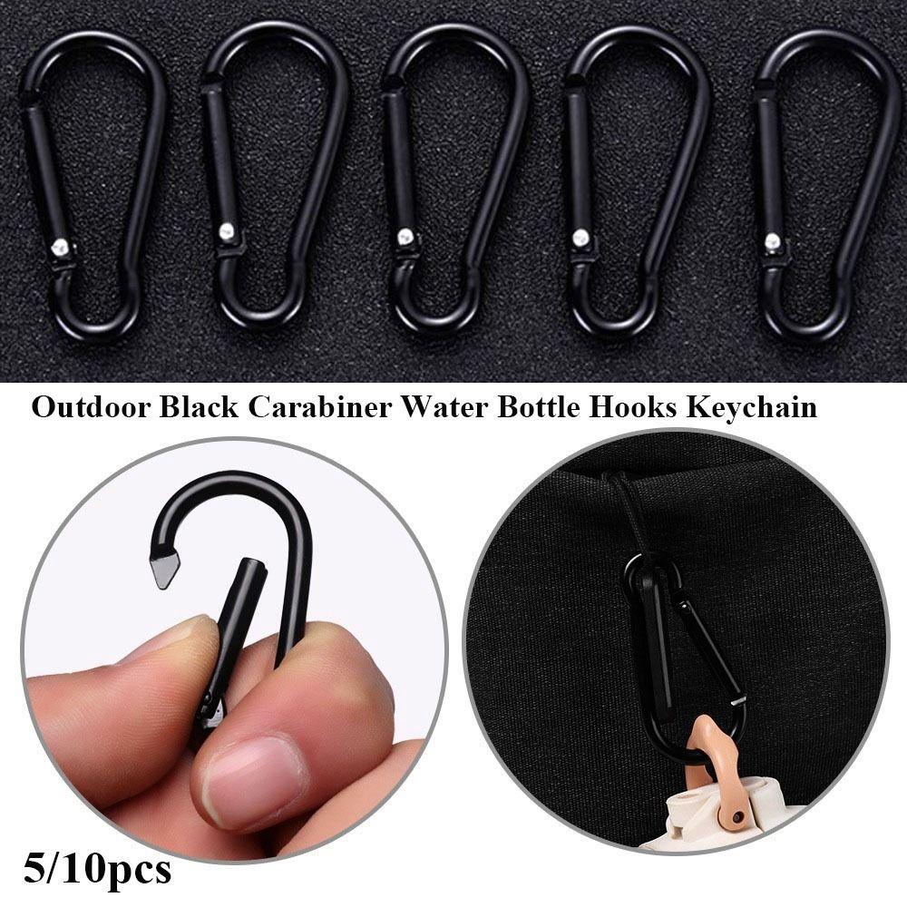 5pcs 3.6*46mm Spring Snap Clip Aluminium Alloy Water Bottle Hooks Climbing Keychain  Outdoor Tool