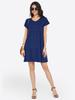 Womens V Neck Tiered Dress Short Sleeve Loose Casual Knee Length Dress