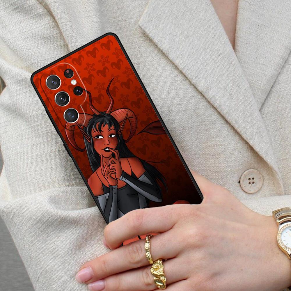 Aesthetic Devil Woman Bad Girl Cell Phone Case for Samsung Galaxy S26 Ultra S25 S24 S23 S22 S21 S20 Note10 Cover