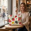 Cute Fruit Print Tote Bag Casual Large Capacity Handbag for Daily Shopping Travel Use