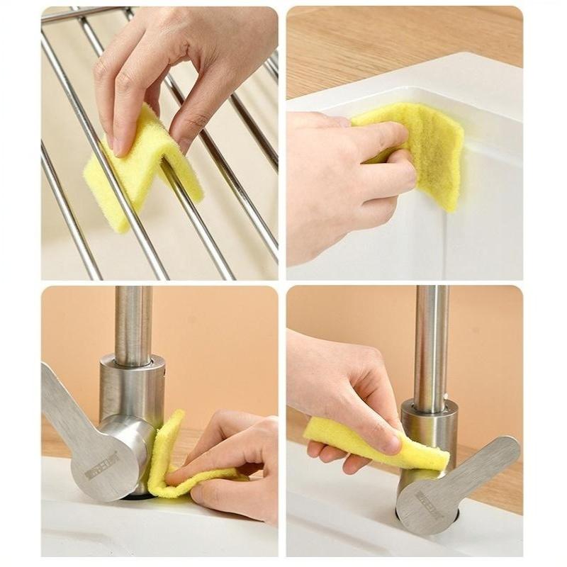 10 Pcs Scrub Pads Kitchen Oil Removal Dishwashing Pads Scratch Free Reusable Multipurpose Cleaning Dishrag