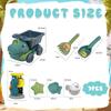 Beach Toy Car & Shovel Set -Dinosaur Themed Sand Toys with Hourglass Dredger Fun Beach Activity Kit for Ages 3-8 Kids Sand Scoop