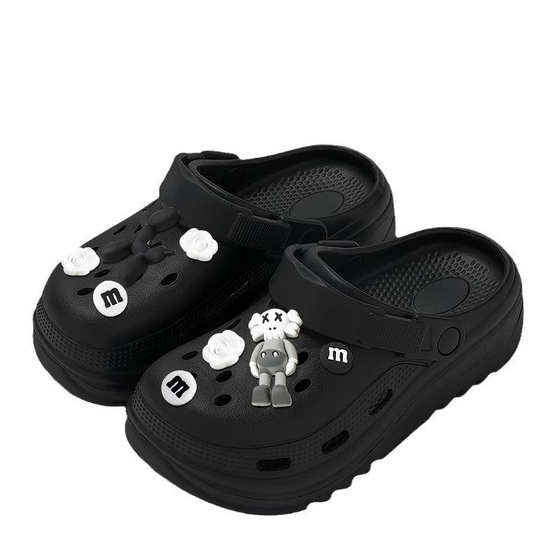 2024 Women's Thick-Soled Height-Boosting Beach Slippers – Non-Slip, Odor-Free, Cool Muffin-Toe Design for Summer.