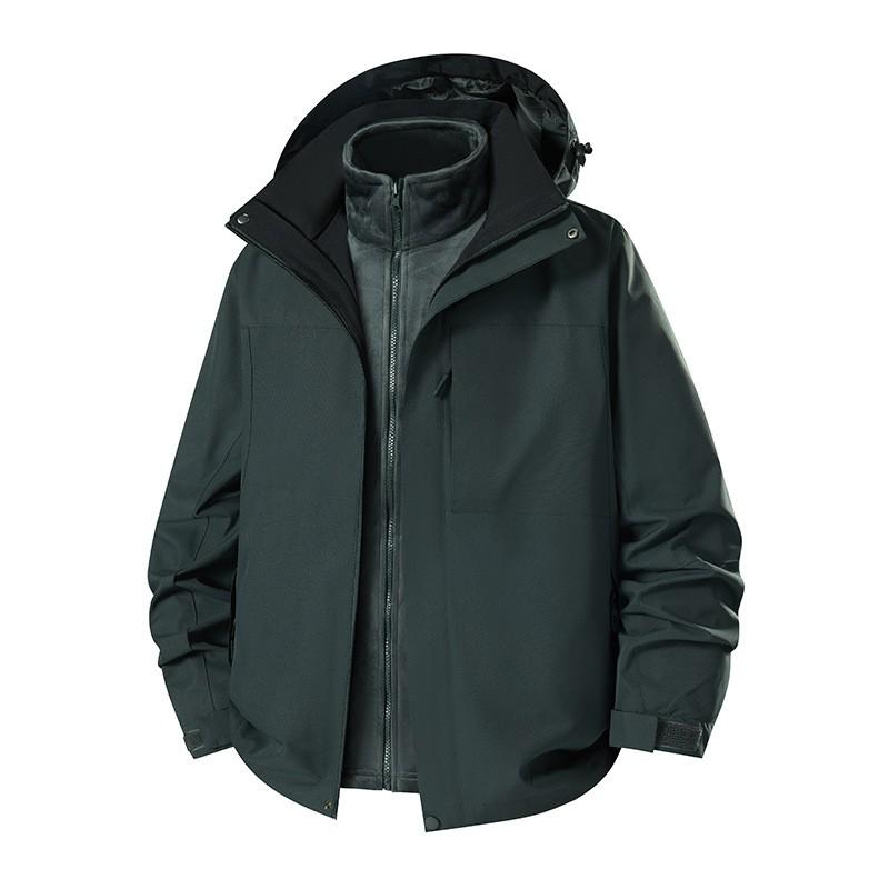 3-in-1 Detachable Windproof Waterproof Hiking Jacket With Fleece Liner Men Women Winter Outdoor