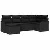 Set Divano da Giardino con Cuscini 6 pz Polyrattan Nero