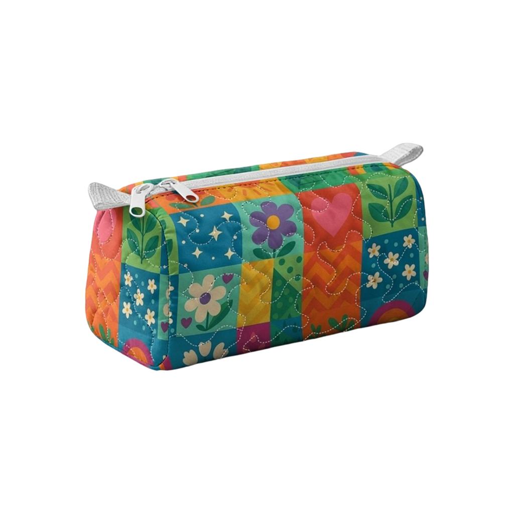Quilted Storage Bag Cosmetic Organizer Multifunctional Travel Pouch Small Size Durable Lightweight Portable