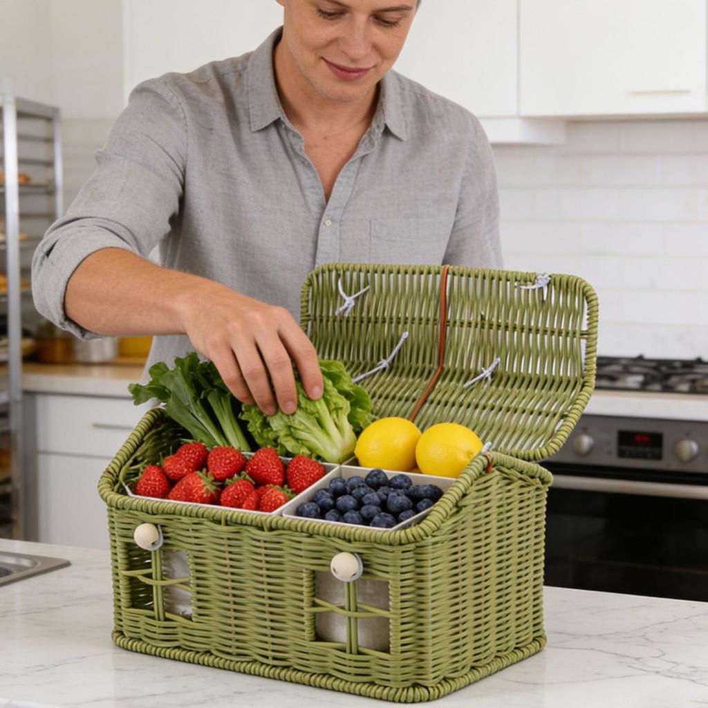 Cute House Shape Rattan Basket Rattan Woven Picnic Storag Basket Vintage Wedding Favors With Lid Creative Rustic Deco Organizer