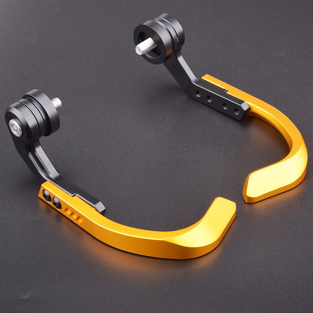 Motorcycle Lever Guard Left & Right Set Aluminum Compatible YZF-R25 (14-24) YZF-R3 (14-24) MT-03 (18-24) (Gold)