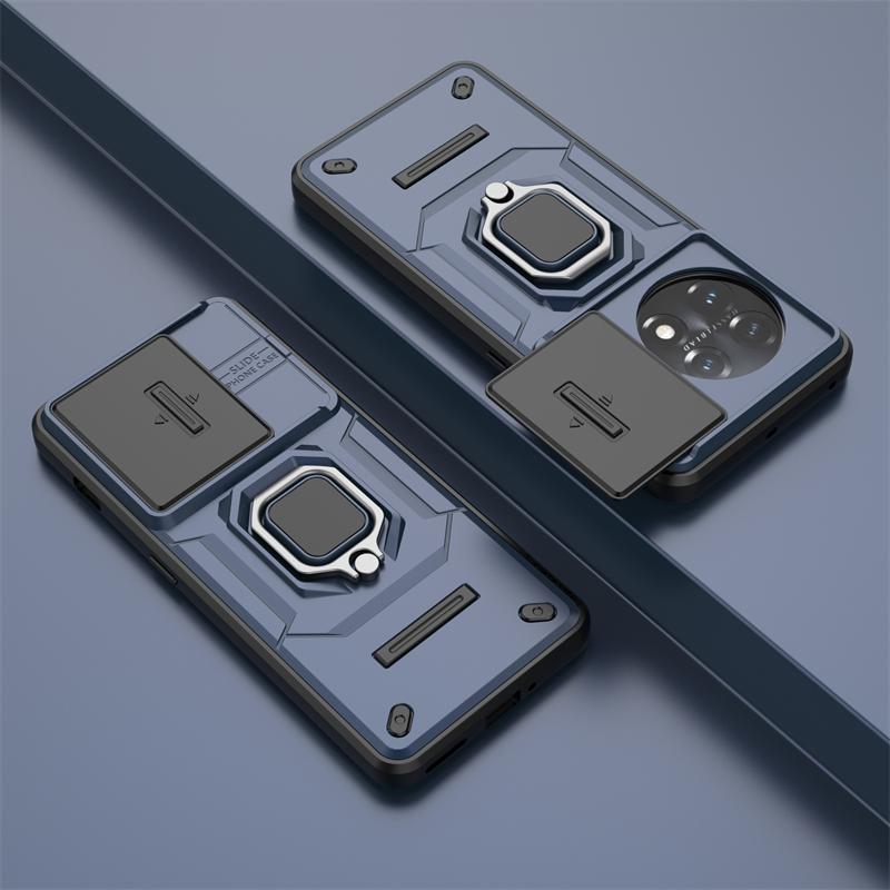 For One Plus 11 5G Case Slide Camera Protect Phone Case For OnePlus 11 OnePlus11 5g 6.7inch Magnetic Ring Stand Armor Back Cover