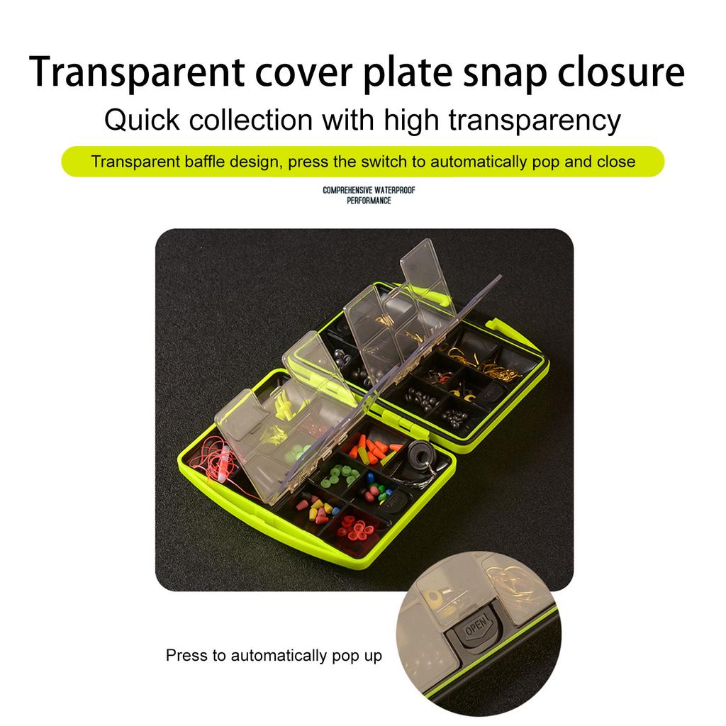 Tackle Box Fishing Box Fishing 10 Transparent Bag Storage Box Accessories Fishing Box Spoon Hook Fishing Square Fishing Box Set Box