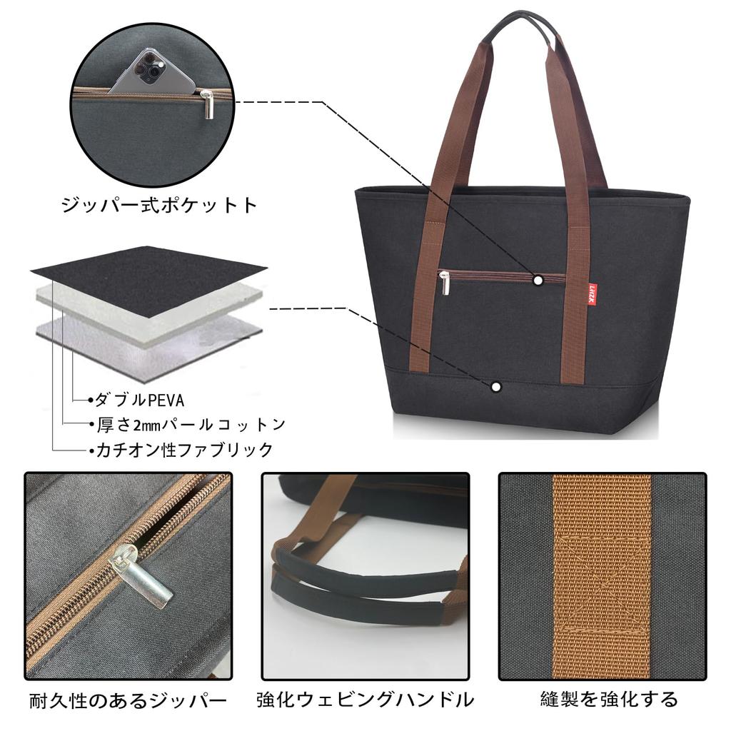 LHZK Insulated Eco Foldable Tote Lunch 28L Large Capacity Shopping Insulated Cooler Large Thermal Bag for Outdoor the and Commuting Bag, Bag, Bag,