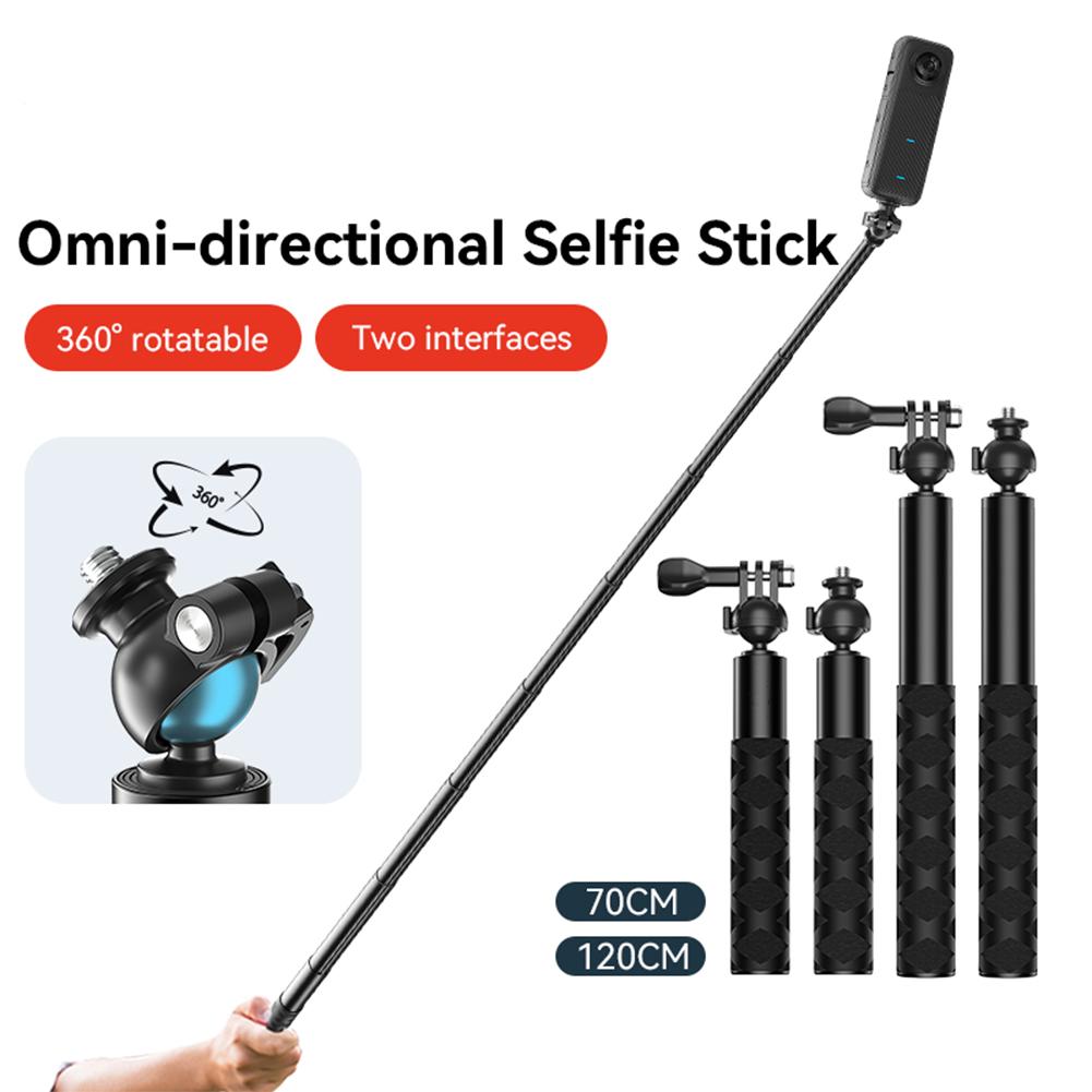 360° Rotatable Selfie Stick Portable Extendable Invisible Pole Compatible For DJI ACTION 3/4/pocket3 Action Camera