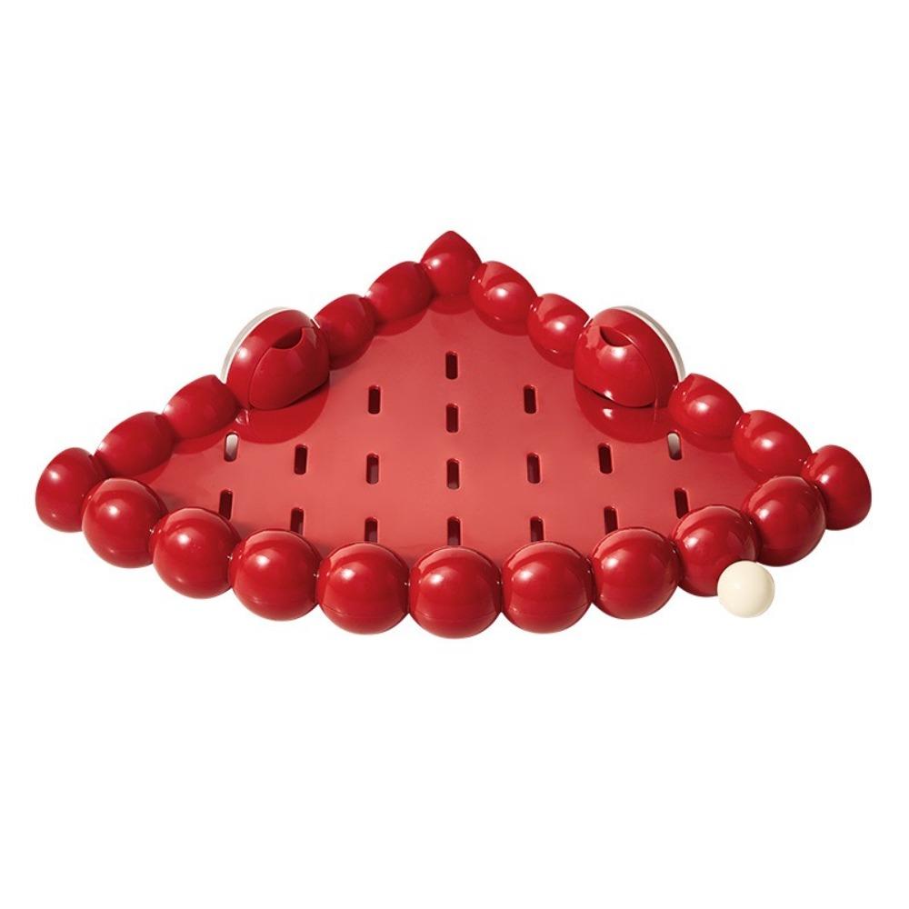 ABS Bathroom Triangular Basket No Drill Suction Cup Wall Mounted Shelf Triangular Design Shower Storage Rack