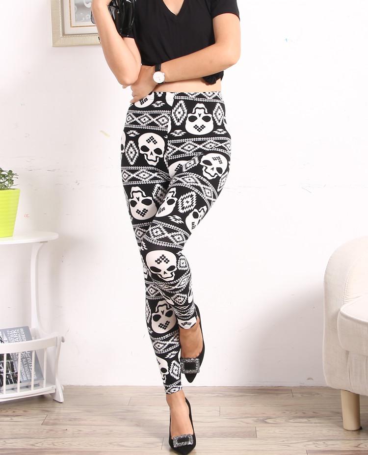 Dámské legíny s kresleným potiskem, s vysokým pasem, slim střihu – Plus size, trendy, elastické, ideální na jaro a podzim.