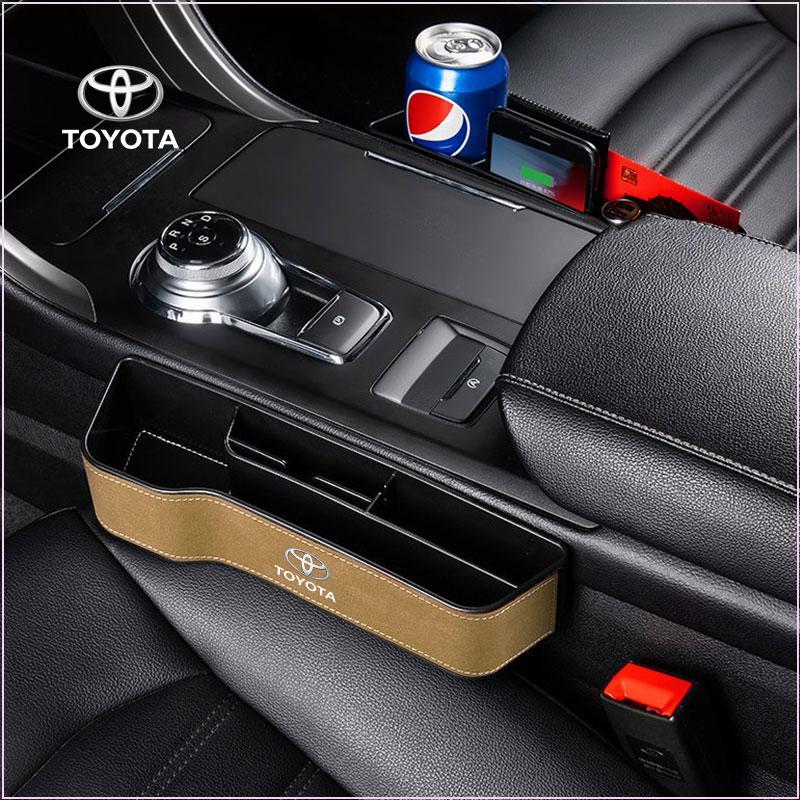 2pcs Car Seat Organizer Crevice Storage Box Gap Slit Car Accessories for Toyota Trd Gr RAV4 Camry Highlander Corolla Yaris Chr Auris