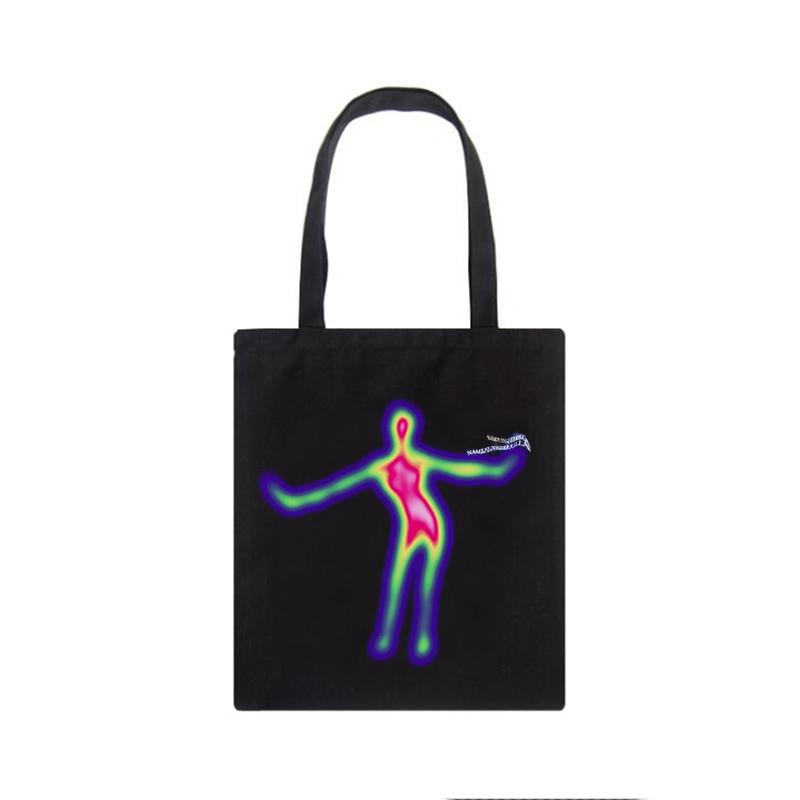 Horror Face Gothic Casual Dark Black Canvas Bag Large Capacity Hip-hop Shopper Bag Vintage High Street Y2k Women Shoulder Bags