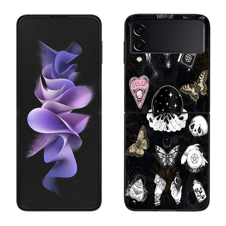 

Witch Girl And Cat Case for Samsung Galaxy Z Flip 6 Flip 5 4 3 5G Black Cell Phone Cover Z Flip 5 Luxury PC Shell Coque Samsung Z Flip 5 5G