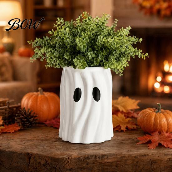 Ghost Planter Planter, Halloween Shaped Bucket, Cute Desktop Candy Small Resin Plant Pot Bowl for Home Office Shelf, Indoor Party Decor Decorative