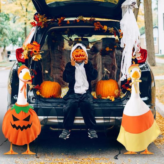 

Autumn Goose Outfit Thanksgiving Halloween Christmas Goose Costume Holiday Lawn Goose Clothes for 23 Lawn Geese Porch Garden Decoration G