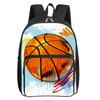 Basketball Patten Square Front Pocket Backpack Zipper Large Capacity for Boy/Girls Best Gift 2D Cartoon Children's School Bag
