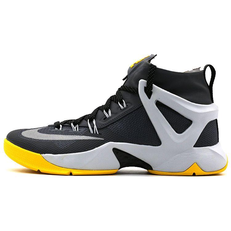 Nike Ambassador 8 James Round Toe Lace-Up Fabric Synthetic Leather Shock Absorbing Non-Slip Wear-Resistant Mid-Top Basketball Shoes 818678-007