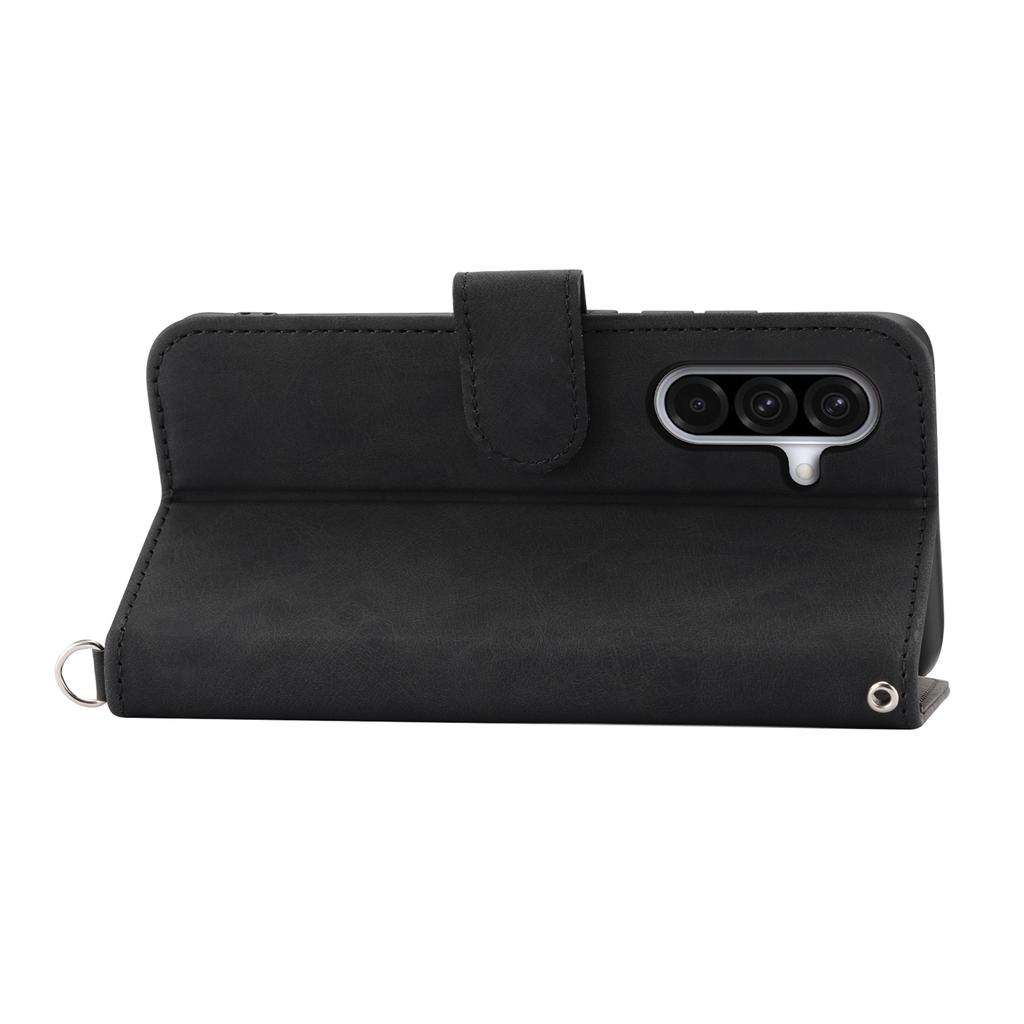 For Samsung Galaxy A17 5G Case Flower Pattern PU Leather Wallet Phone Cover with Strap