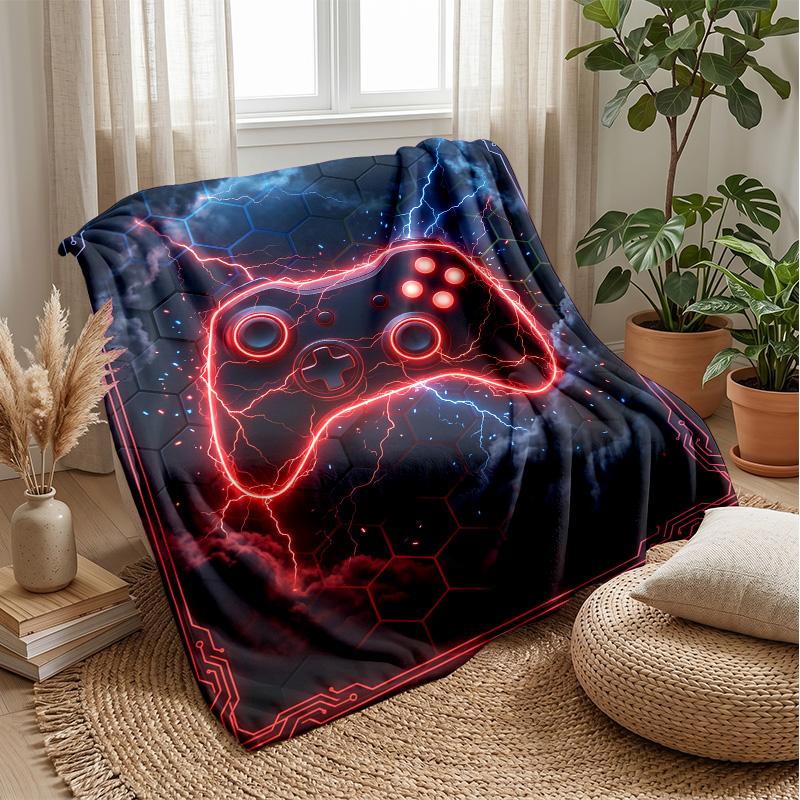 Futuristic Game Controller Design Theme blanket Lightweight Warm Flannel Blanket Decorative Throw Blanket for Home Decoration