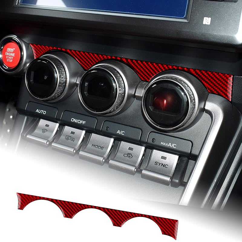 

AIRSPEED для Subaru BRZ Toyota GR86 2021 2022 Накладка на кнопку управления подогревом сидений, панель центральной консоли, наклейка из углеродного волокна, аксессуары для интерьера, AC Button Top Cover Red