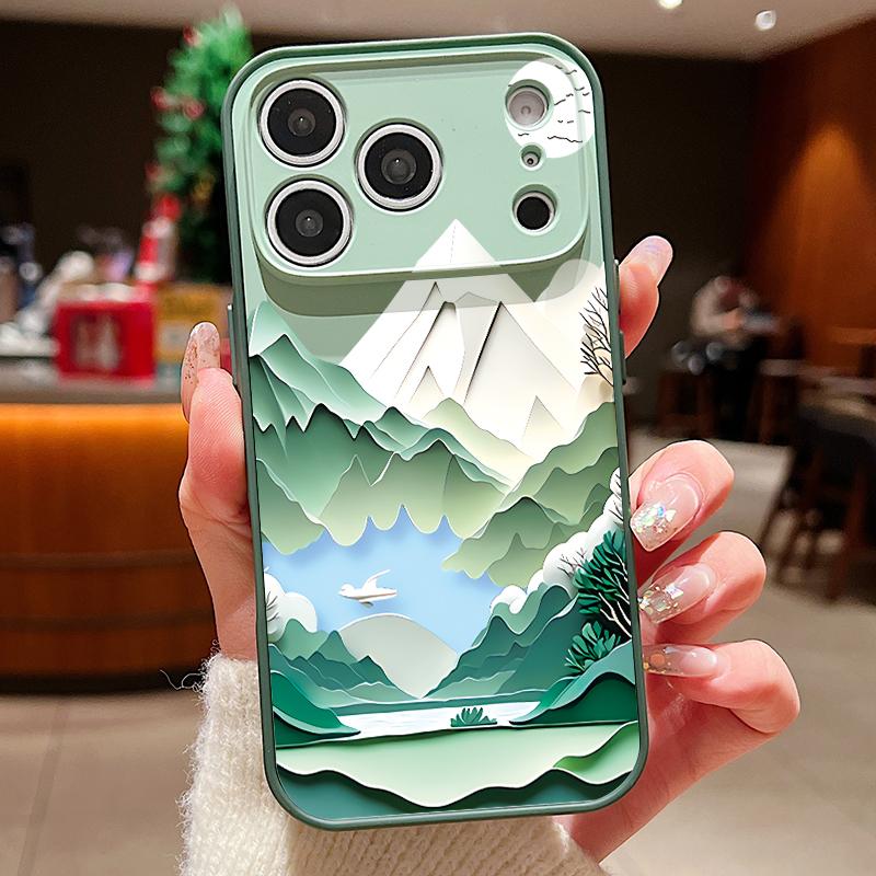 Custodia con Motivo Paesaggio Montagna Innevata Per iPhone 17 Pro Max Magnetica Per Magsafe Cover Ibrida Sottile Opaca Per iPhone 16 15 14 13 Pro Max