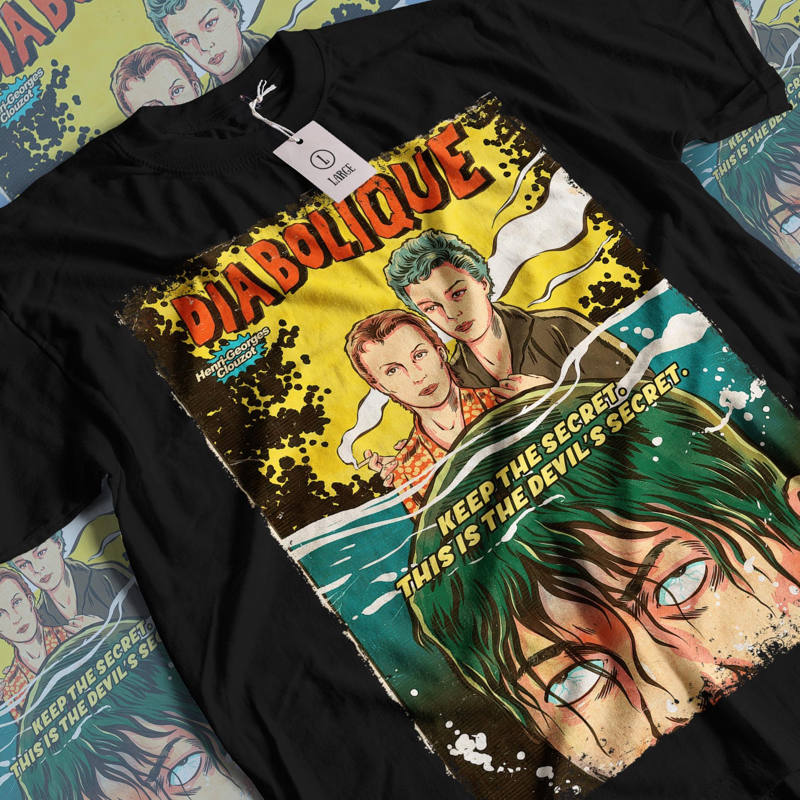 Diabolique Movie T-Shirt: Vintage Horror Movie Unisex Graphic Tee S