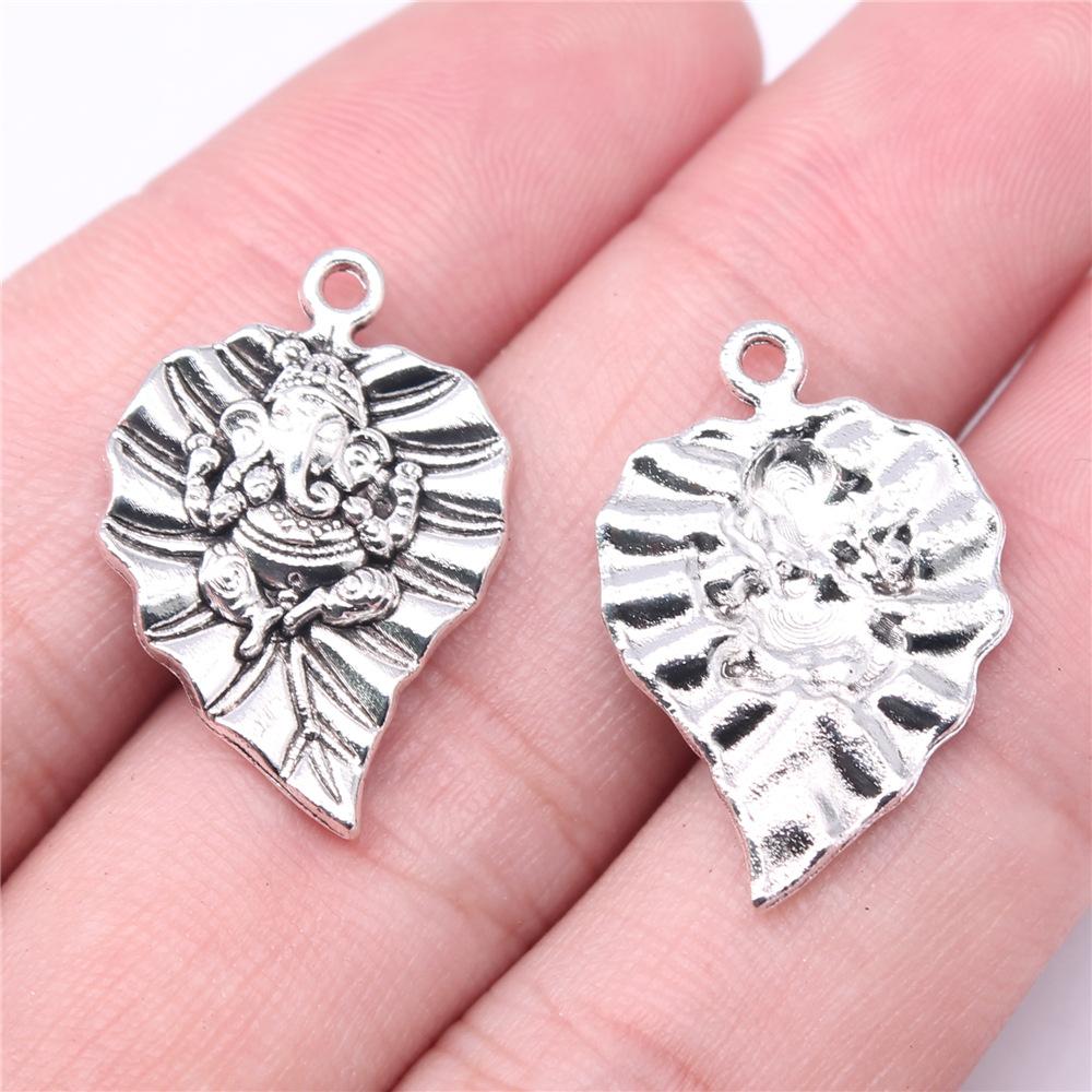 10pcs Elephant Charms For Jewelry Making Tibetan Bronze Silver Color Pendants Antique Jewelry Making DIY Handmade Craft
