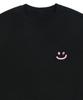 GRAVER [Unisex] Small Drawing Smile Sweatshirt_Black/Pink Logo