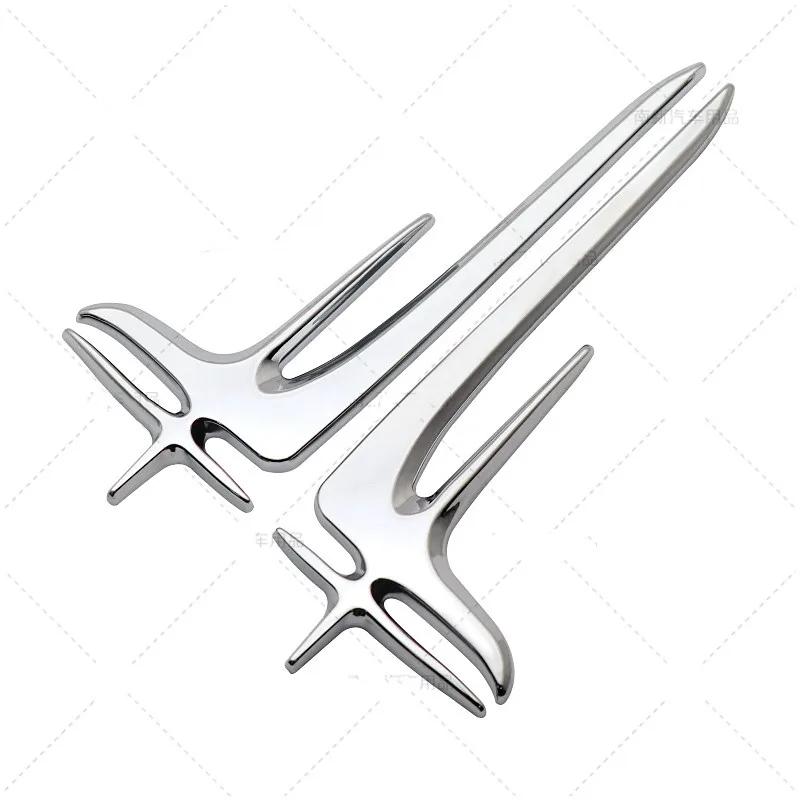 1 Pair 3D ABS Black Silver Side Car Bumper Badge  Stickers For Mercedes Benz C200L E260L E300L E350L Accessories