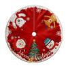 Christmas Tree Skirt 2D Embroidery Digital Print Festive Holiday Decorative Tree Skirt