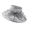 Organza Bucket Hat with Wide Brim and Decorative Floral Design Lightweight Breathable Mesh Material Elegant Formal Headwear for Women