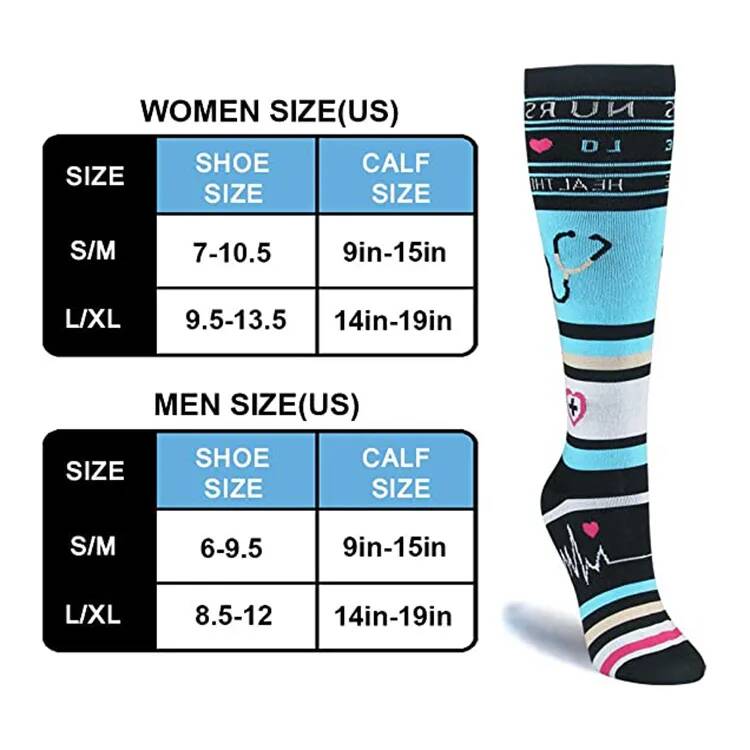 Men Women Ecg Wave Compression Sport Socks Running Socks Compress Stockings Pressure Nylon Long Varicose Veins High Socks