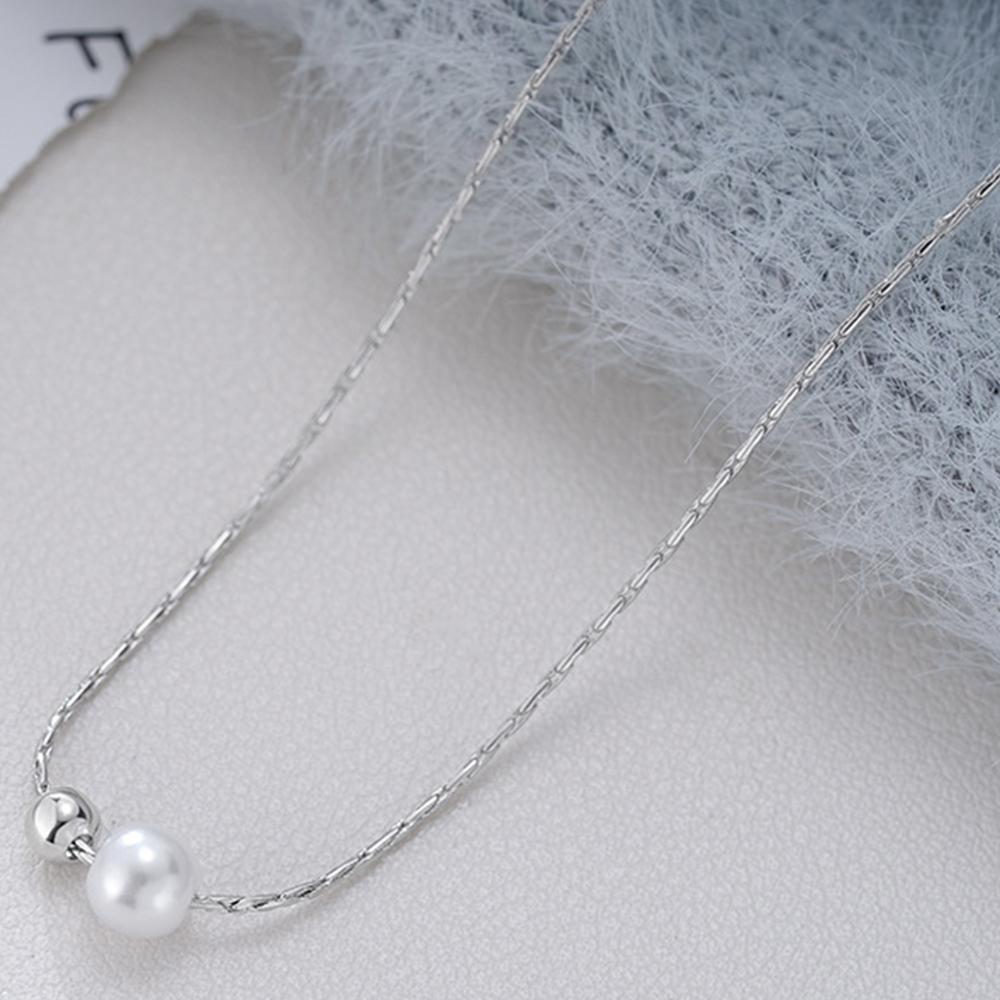 925 Sterling Silver Pearl Necklace for Women Girl Elegant Bohemia Office Cute Bead Jewelry Gift Dropshipping Wholesale