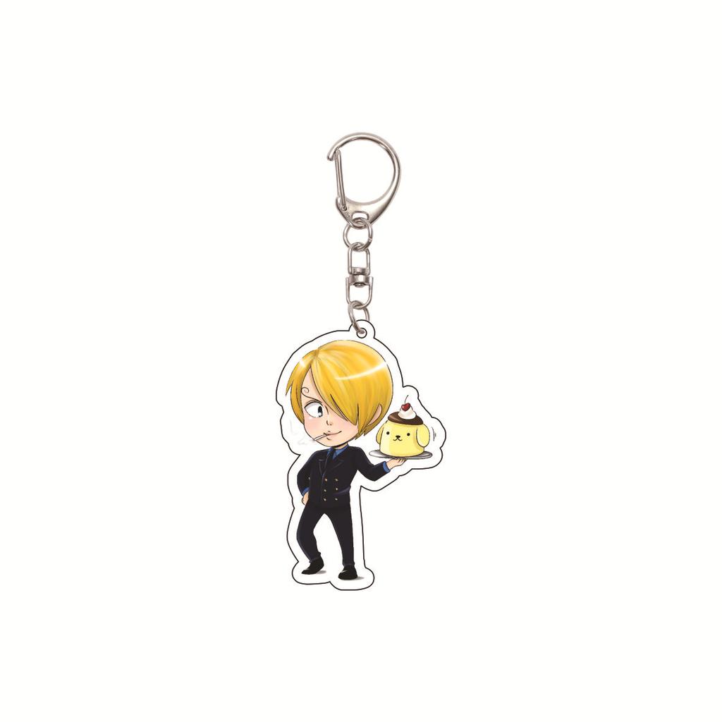Anime One Piece keychain/clip with Chopper and Zoro Acrylic Keychain, Cartoon Acrylic Keychain Gift, Luffy Bag Keychain