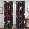 Sneaker Shoes Graffiti Bedroom Window Drapes for Teen Kids Printed Living Room Window Treatment Fabric 2 Panels