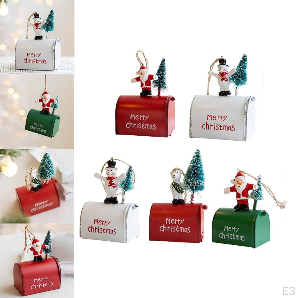 Christmas Hanging Pendants, Tree Mailbox Ornaments Photography Props Resin