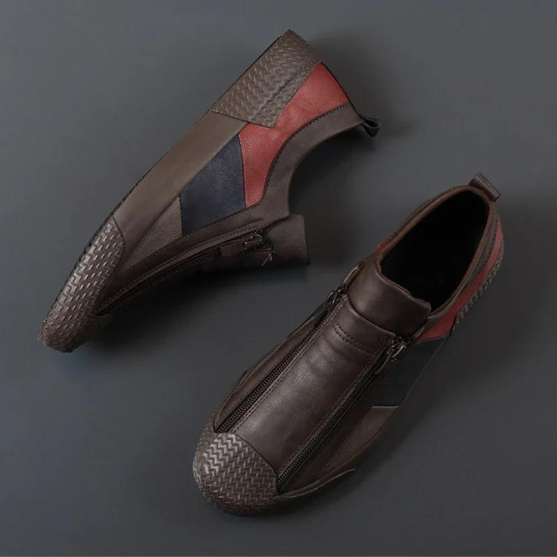 Men's Sneakers High Quality Men Shoes Comfortable Leather Shoes Wear-resistant Plus Size Casual Driving Shoes Hot Sale Moccasins